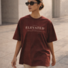 Elevated essential tee worn — exact print