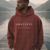 Grateful fleece hoodie worn by a male model — exact print