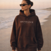 Abundance fleece hoodie worn — exact print