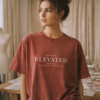 Elevated snow-washed tee worn — exact print